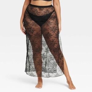 Auden Sheer Black Lace Maxi Skirt